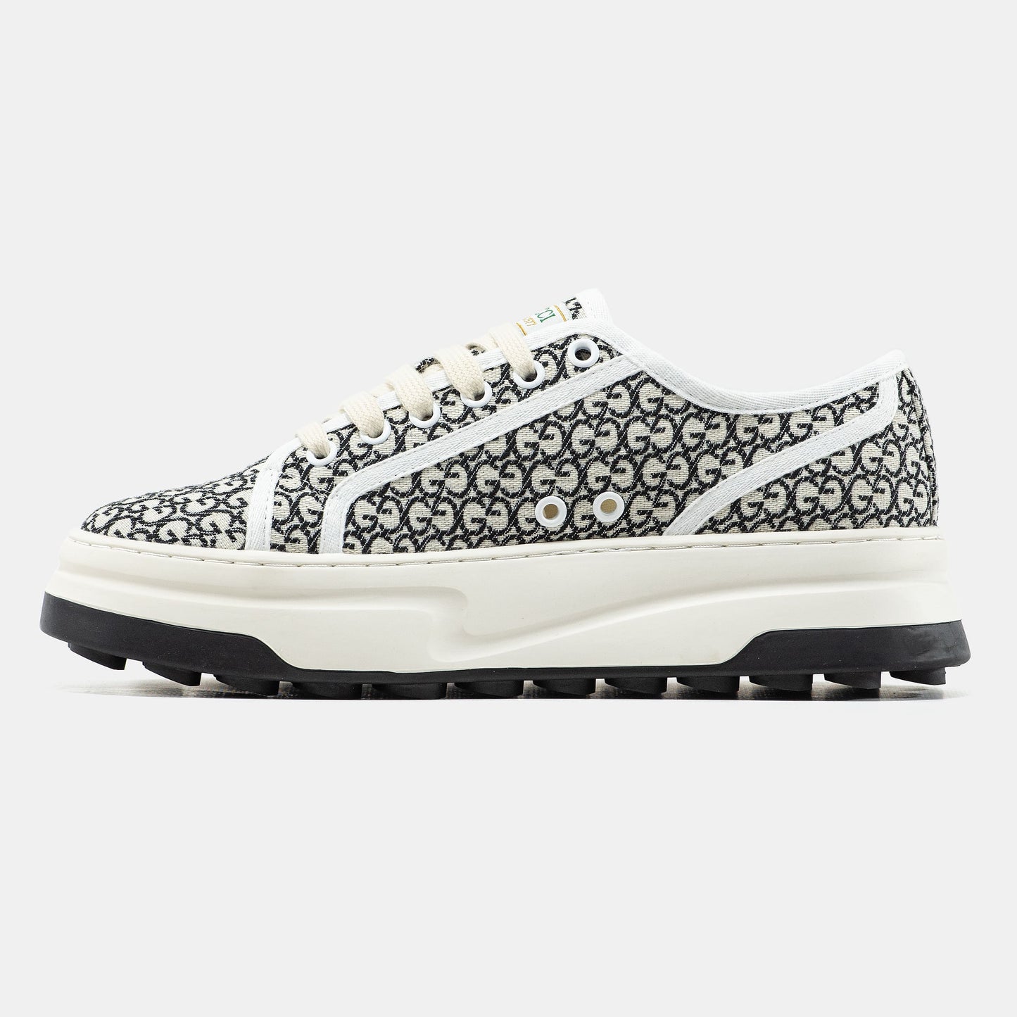 Gucci GG Platform Canvas Sneakers Cream Black