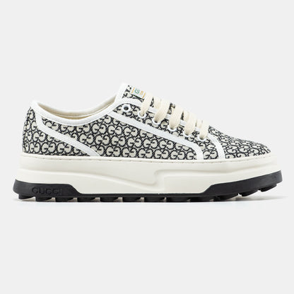 Gucci GG Platform Canvas Sneakers Cream Black