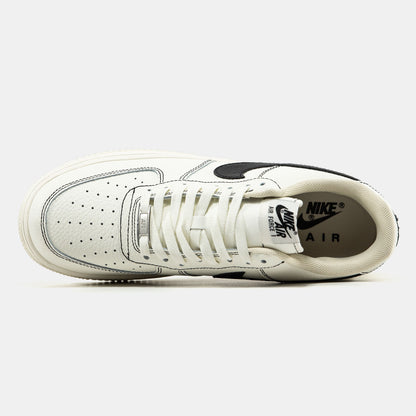 Nike Air Force 1 Beige Black Logo