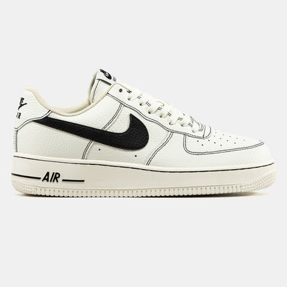 Nike Air Force 1 Beige Black Logo