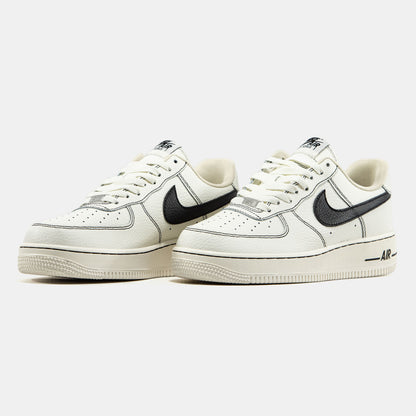 Nike Air Force 1 Beige Black Logo