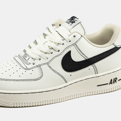 Nike Air Force 1 Beige Black Logo