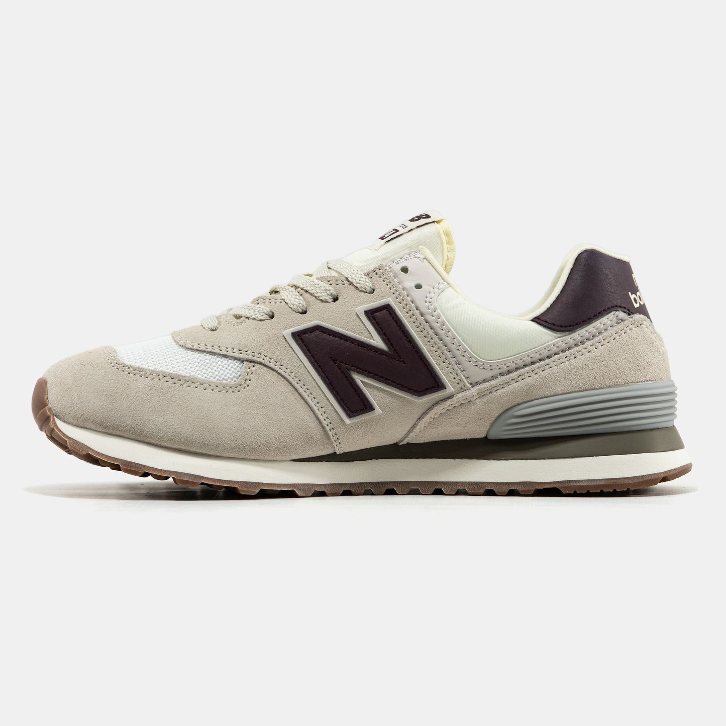 New Balance 574 Beige Brown Logo