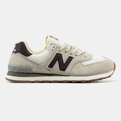 New Balance 574 Beige Brown Logo