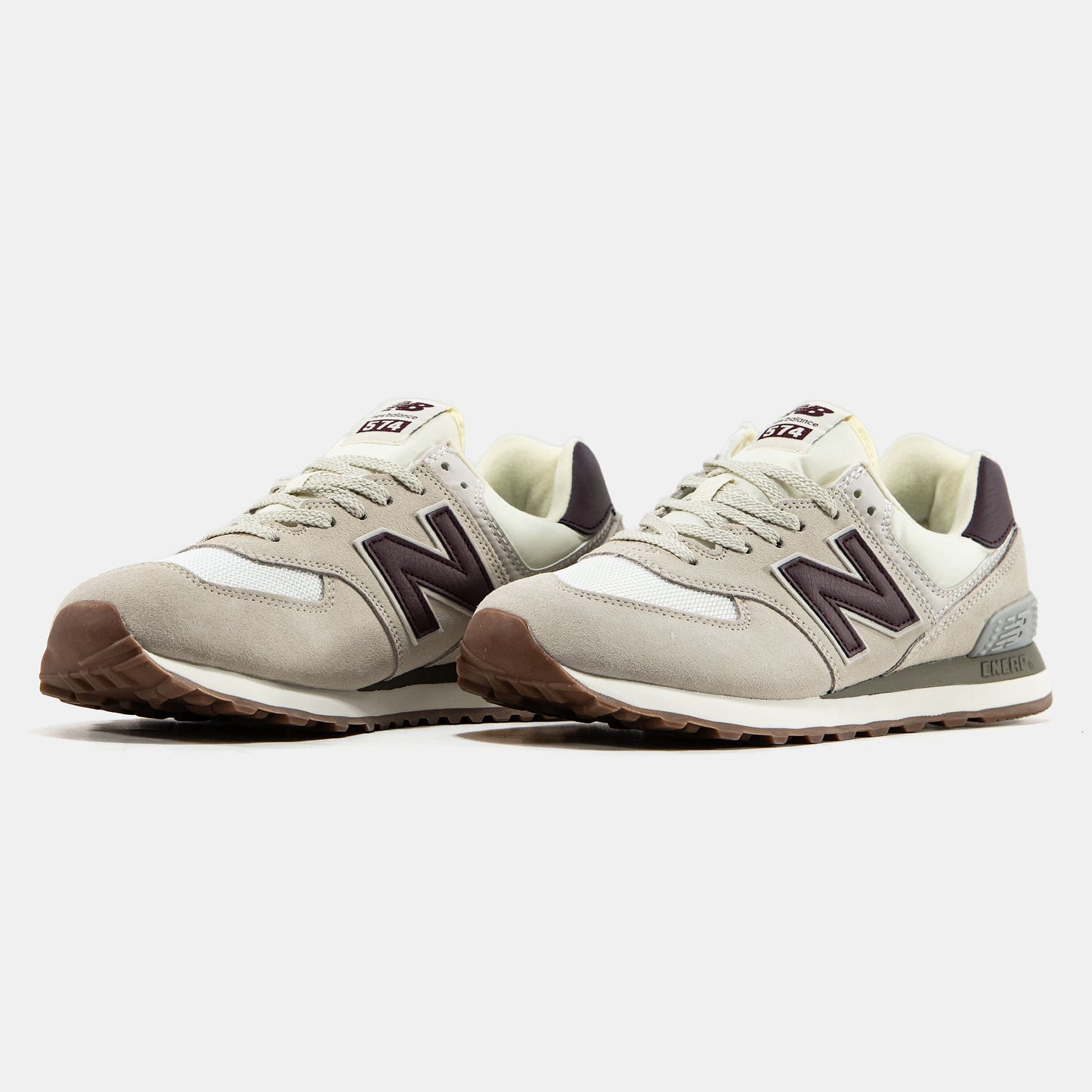 New Balance 574 Beige Brown Logo