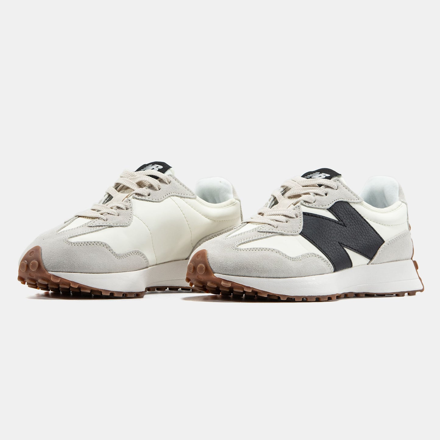 New Balance 327 Beige Black Logo