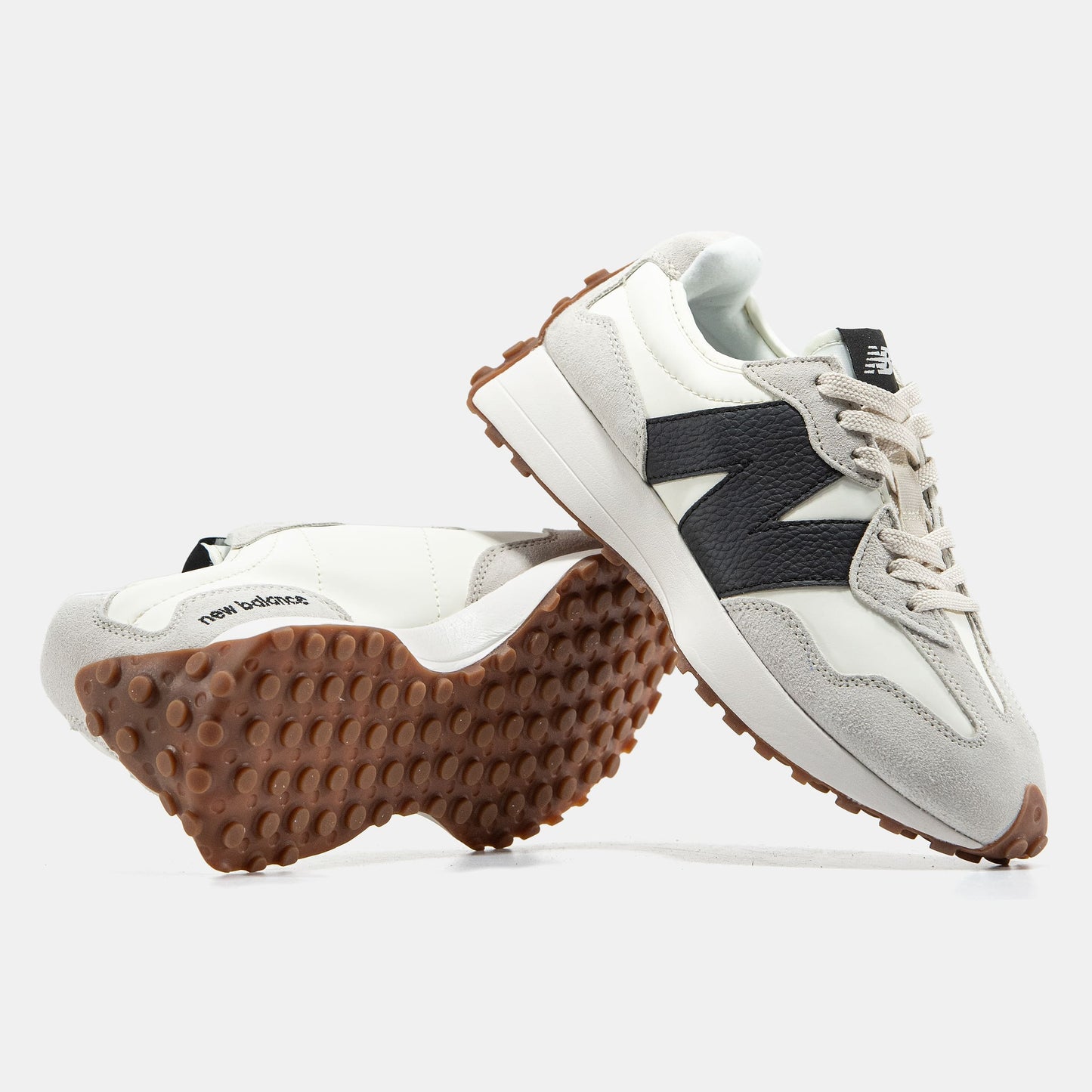 New Balance 327 Beige Black Logo