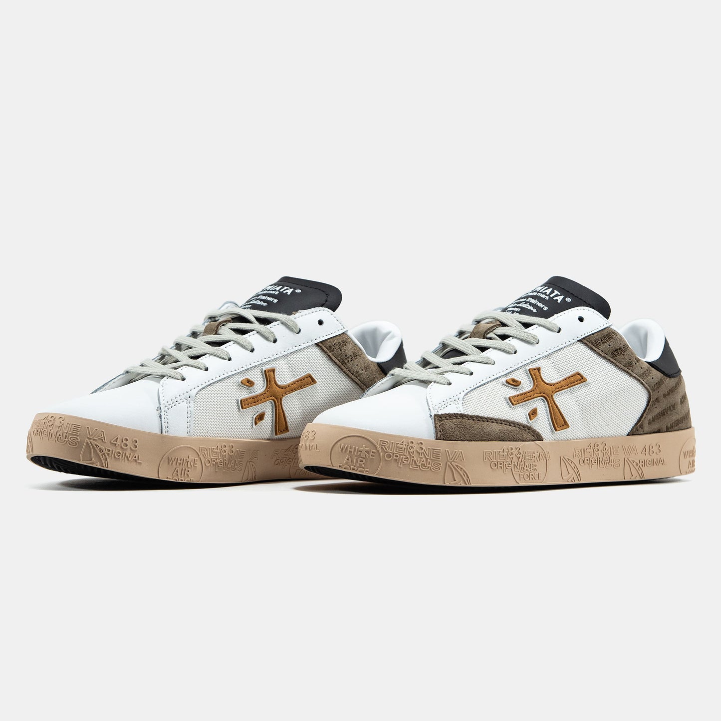 Premiata Steven White Brown