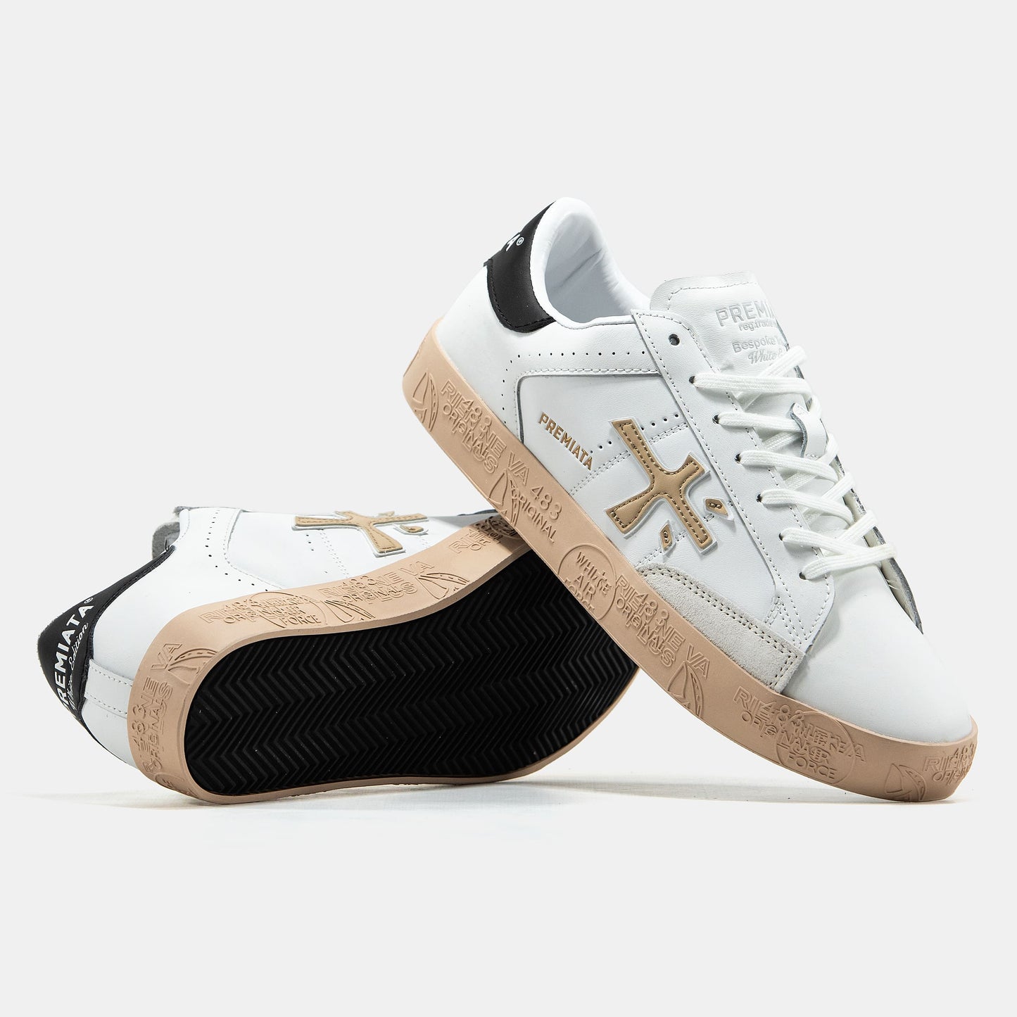 Premiata Steven White Beige