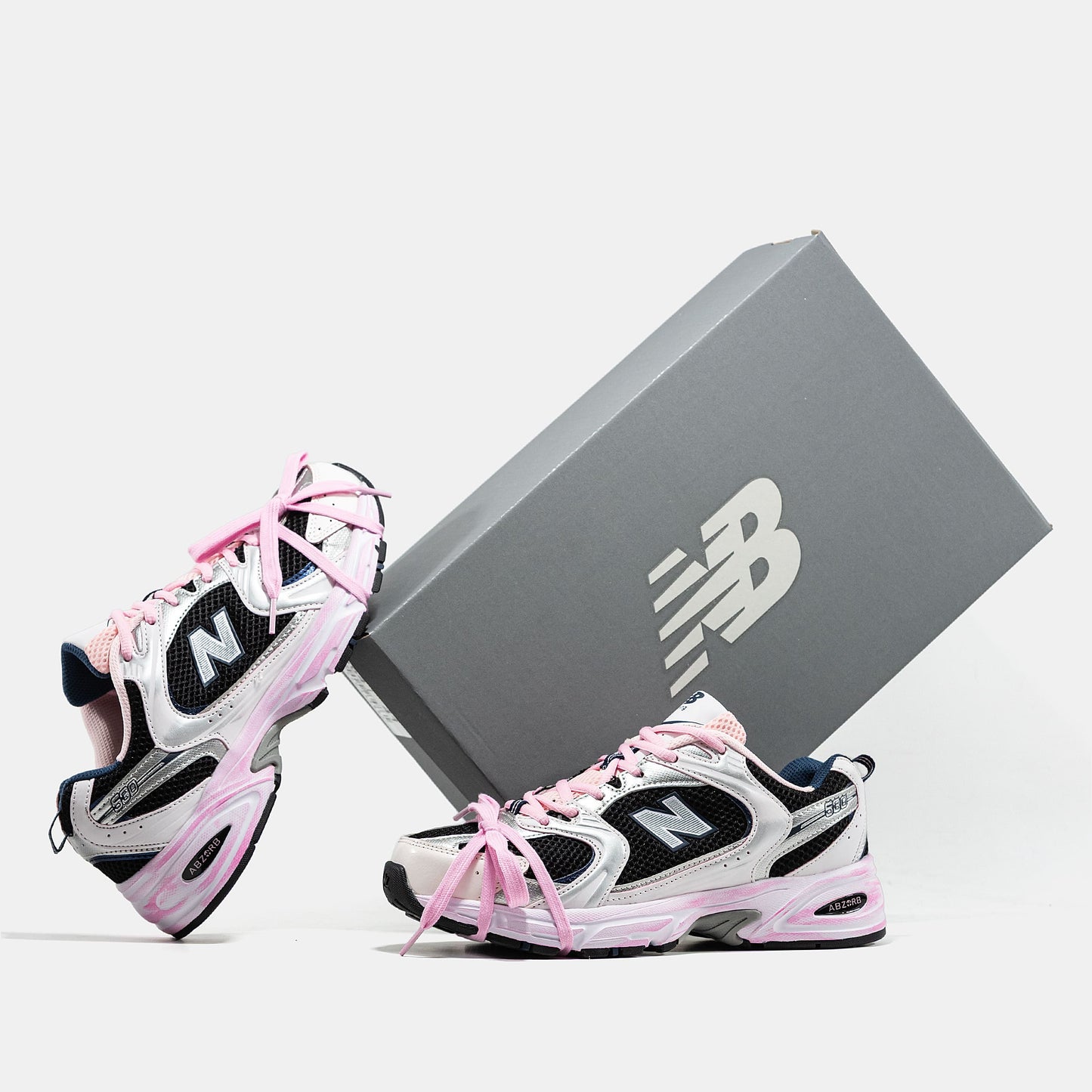 New Balance 530 Custom Black White Pink