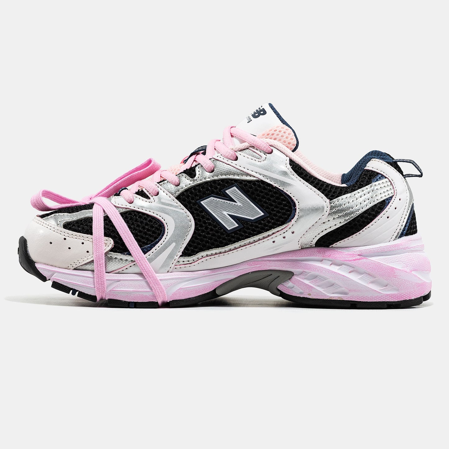 New Balance 530 Custom Black White Pink