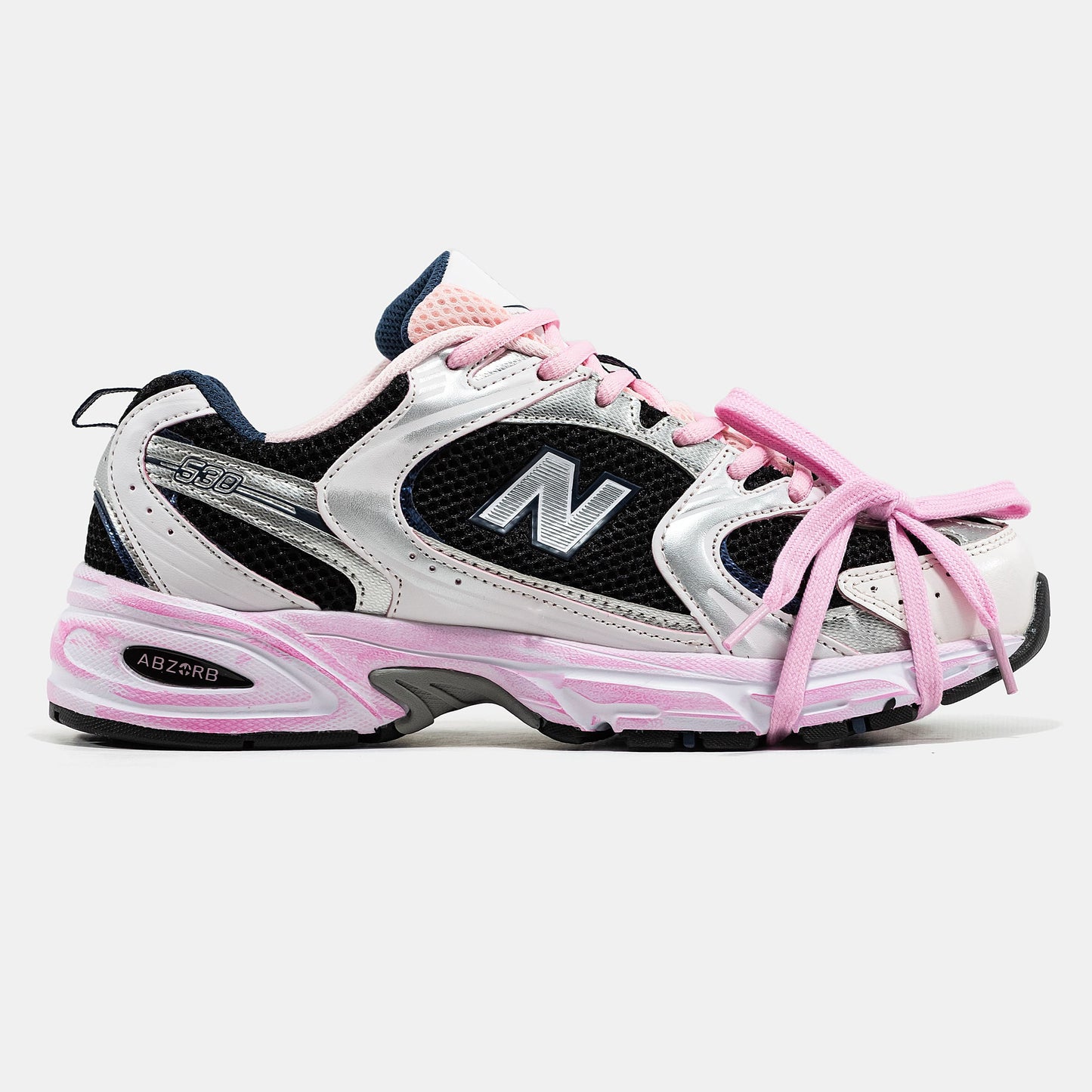 New Balance 530 Custom Black White Pink