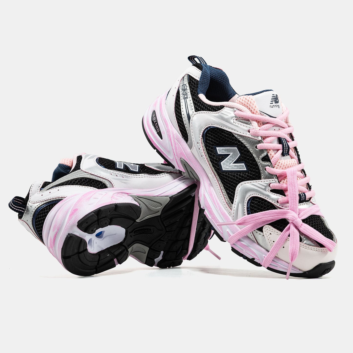 New Balance 530 Custom Black White Pink