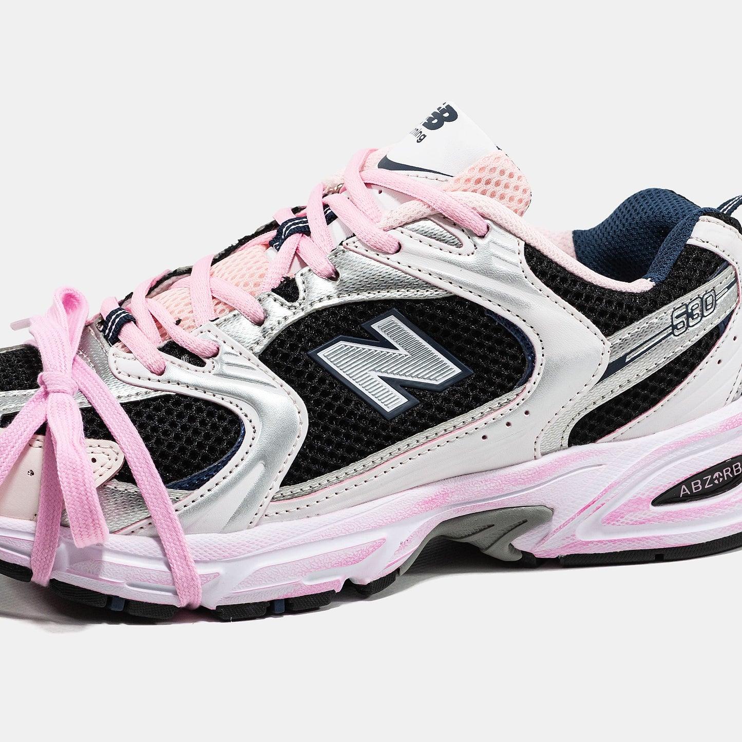 New Balance 530 Custom Black White Pink