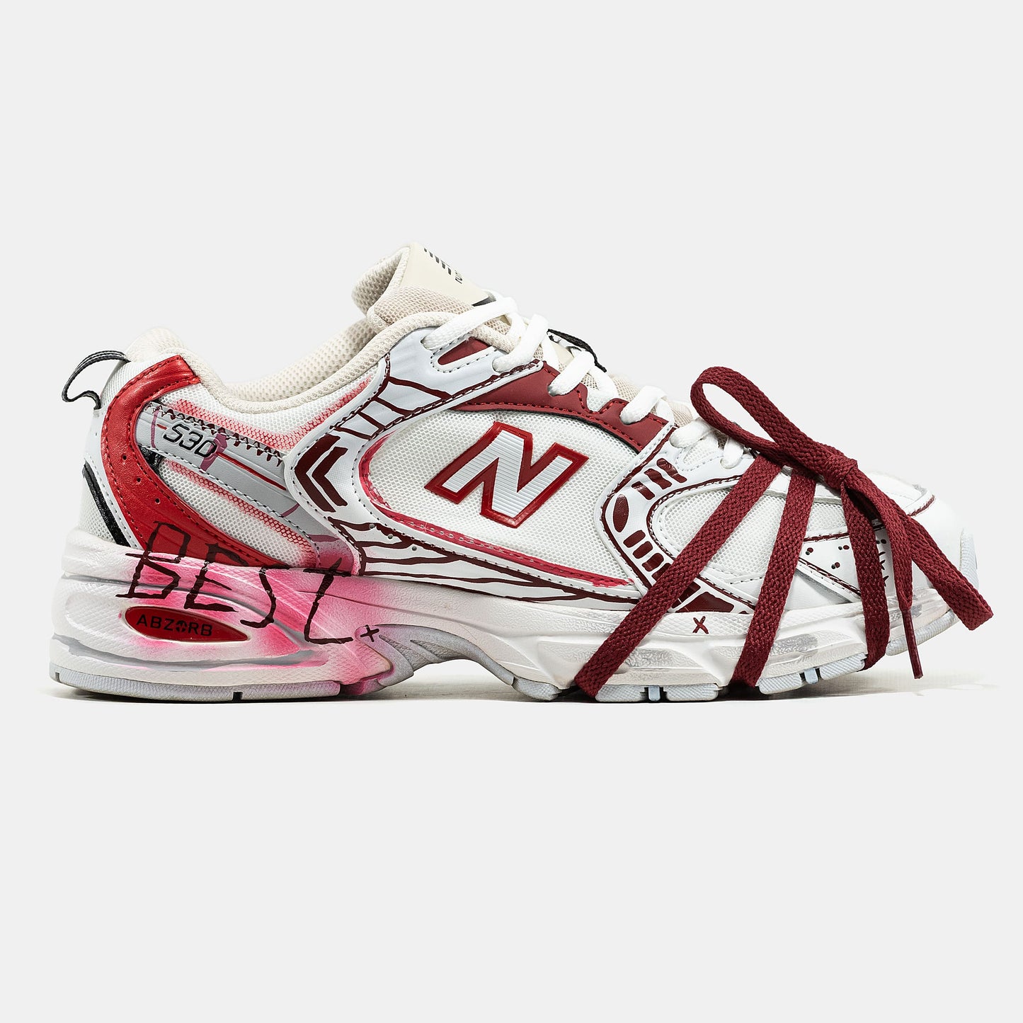 New Balance 530 Custom White Red