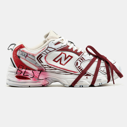 New Balance 530 Custom White Red