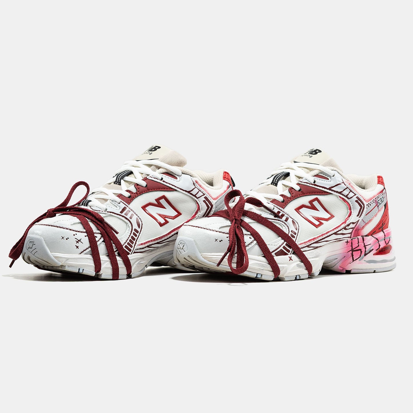 New Balance 530 Custom White Red