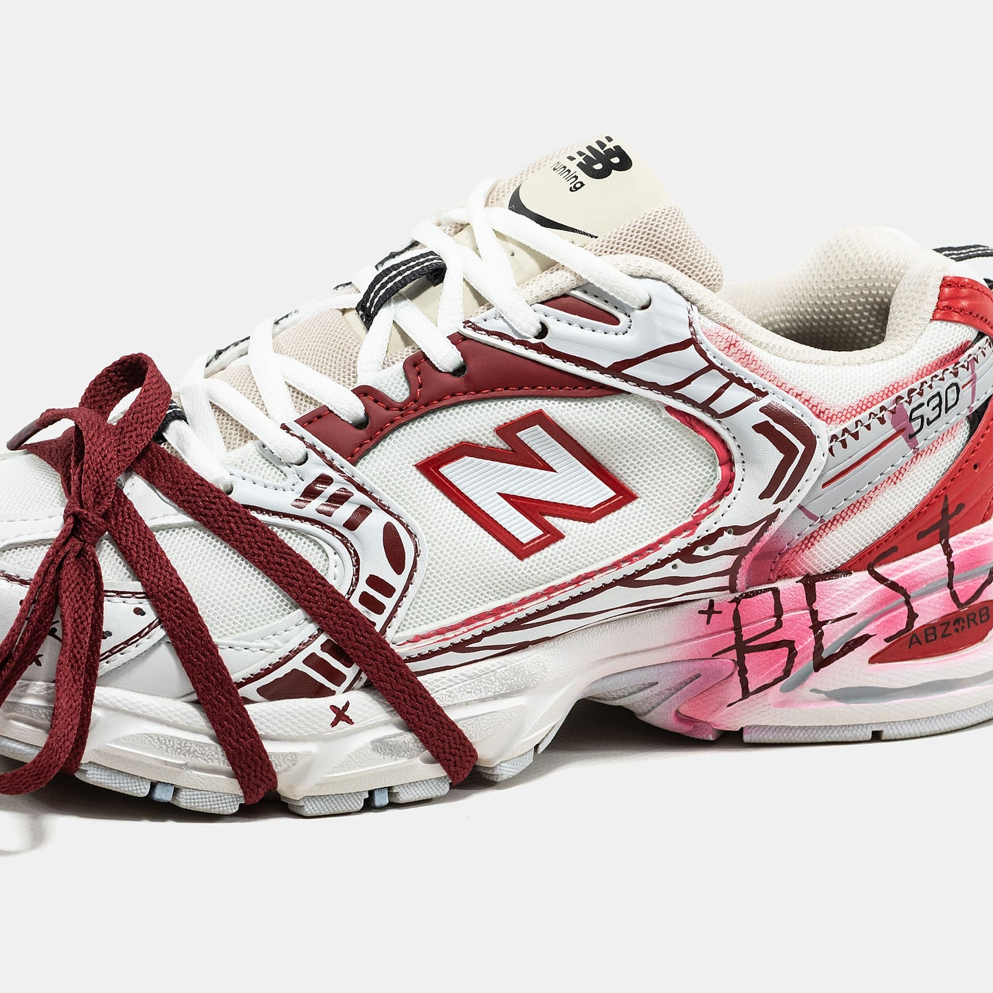 New Balance 530 Custom White Red