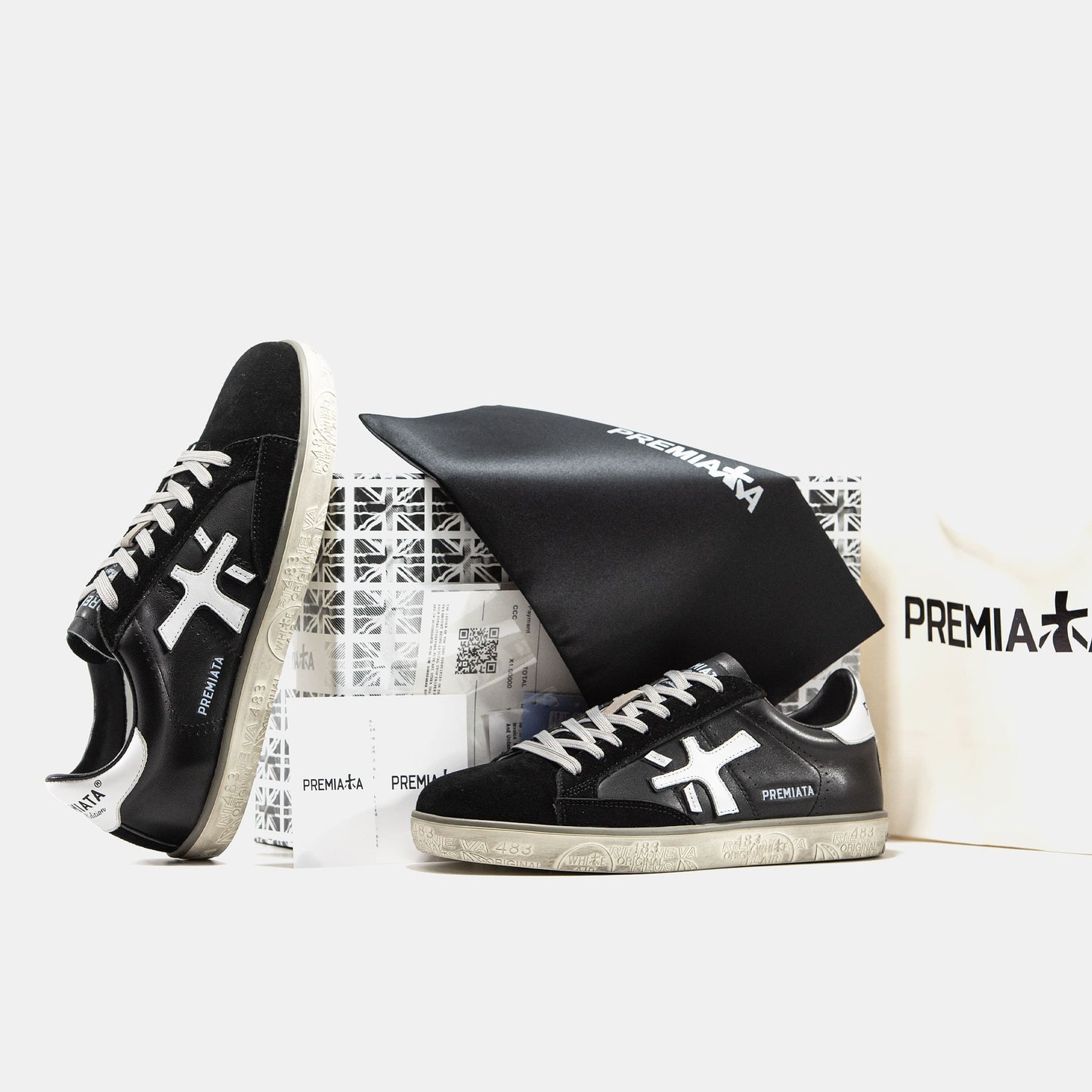 Premiata Steven Black White