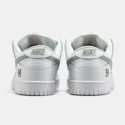 Nike SB Dunk Low x Supreme White Grey Logo