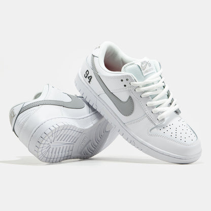 Nike SB Dunk Low x Supreme White Grey Logo