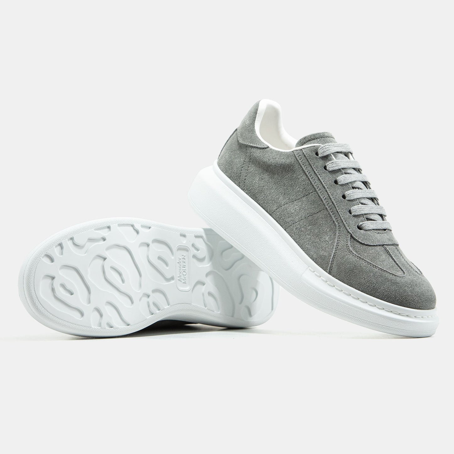 Alexander McQueen Grey White Suede