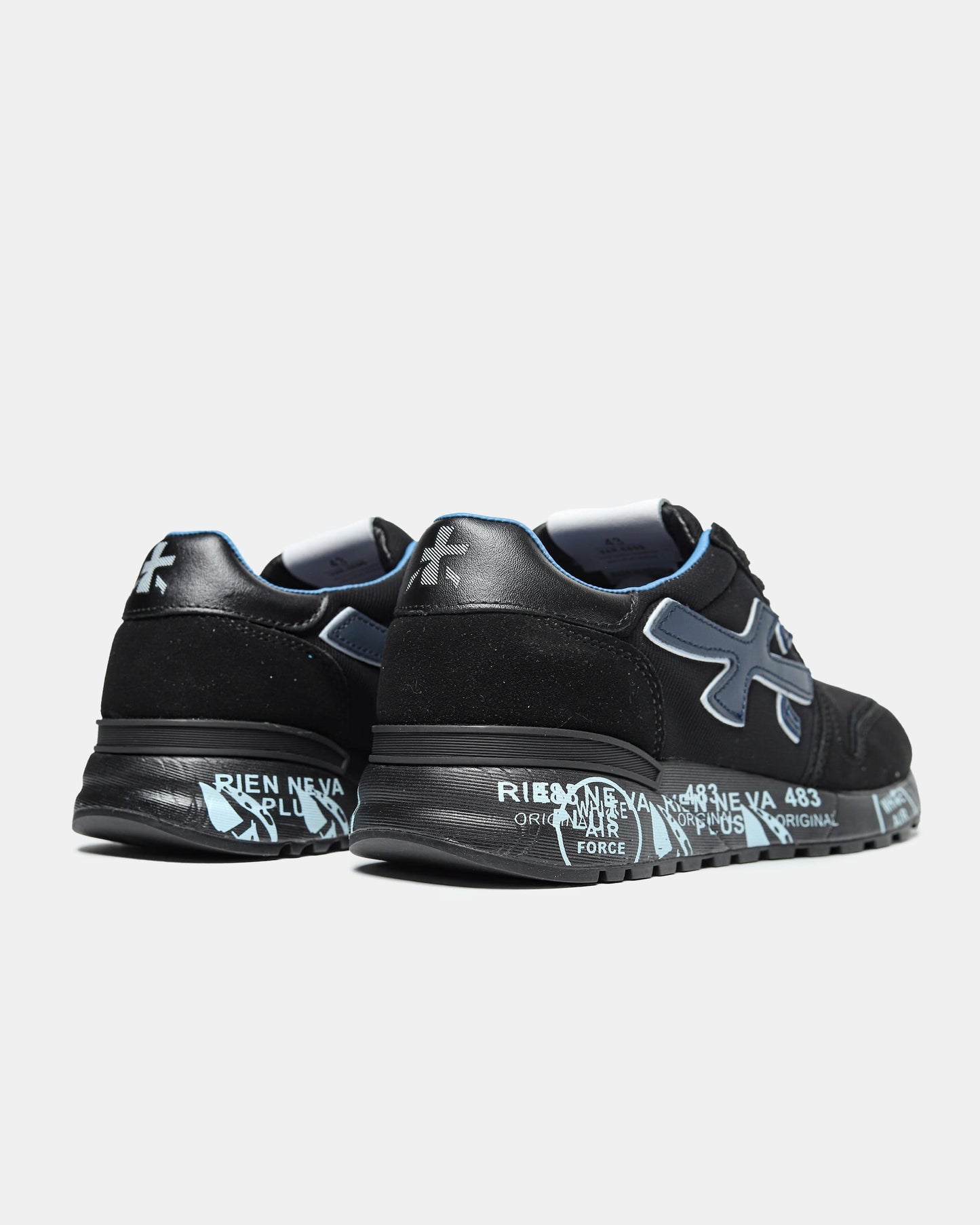 Premiata Mick Black Blue Logo