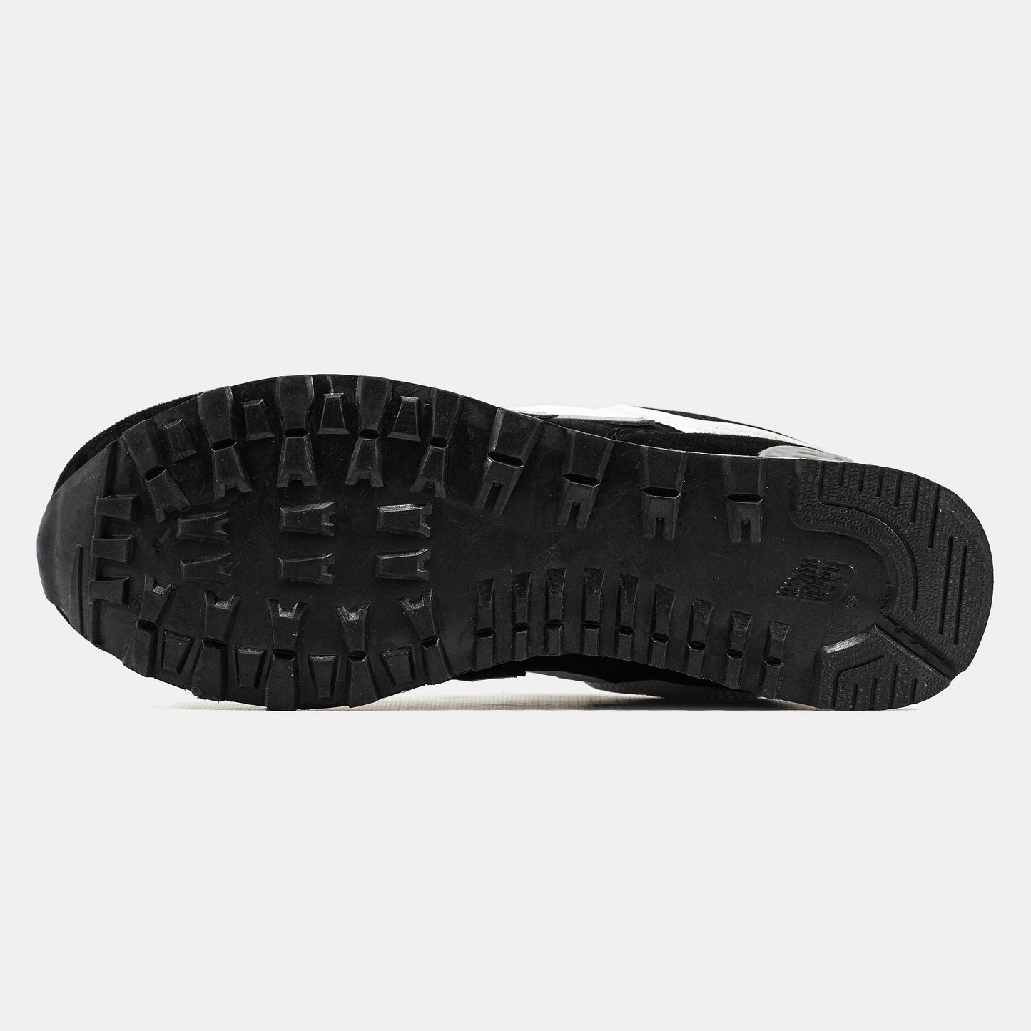 New Balance 574 Black White Logo