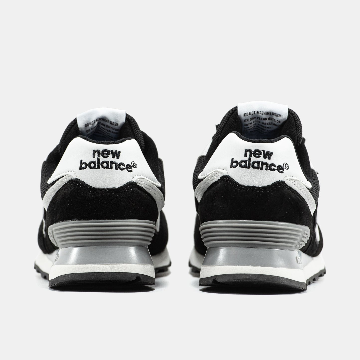 New Balance 574 Black White Logo