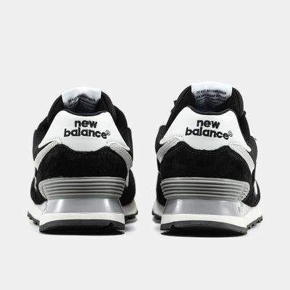 New Balance 574 Black White Logo