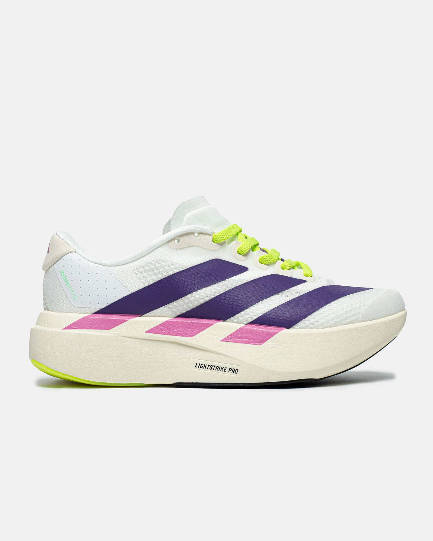 Adidas Adizero Evo SL Cloud White / Collegiate Purple / Lime Bur