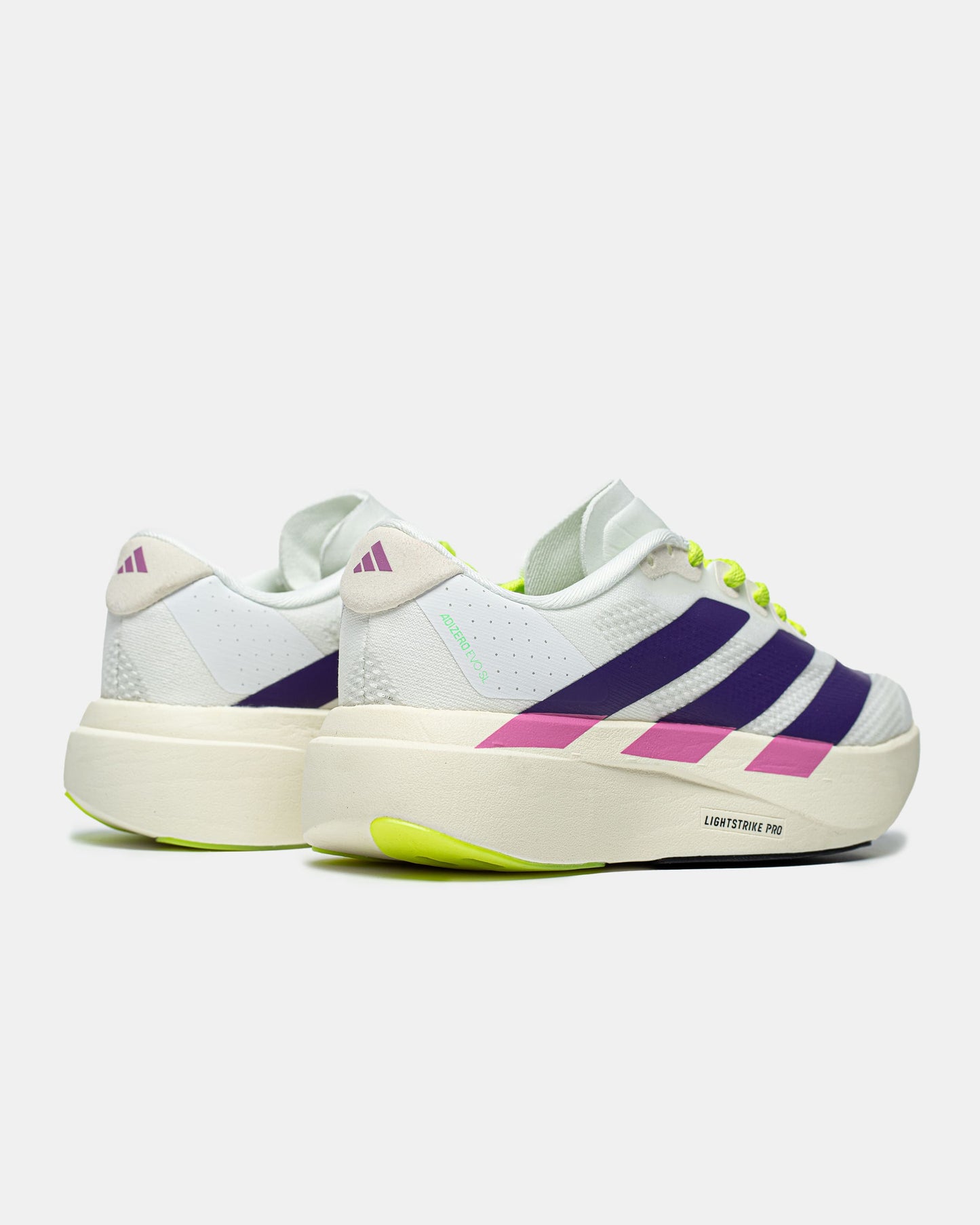 Adidas Adizero Evo SL Cloud White / Collegiate Purple / Lime Bur