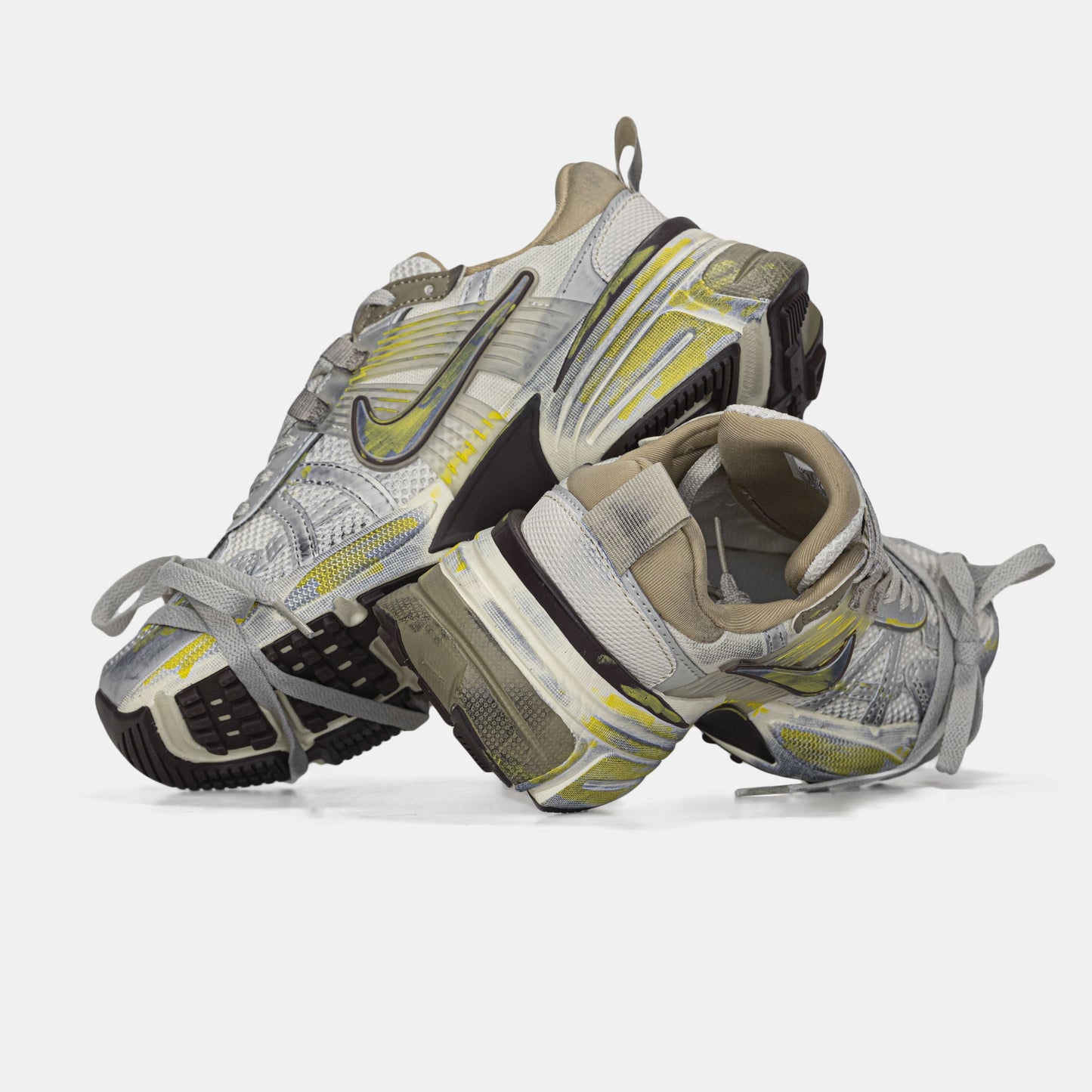 Nike Runntek V2K Silver Beige Yellow Custom