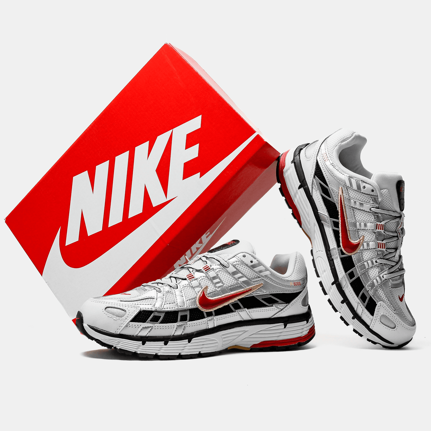 Nike P-6000 Platinum Varsity Red