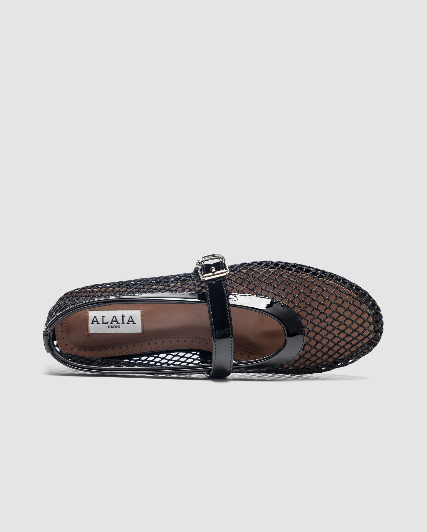 Alaia Ballet Flats in Fishnet Black