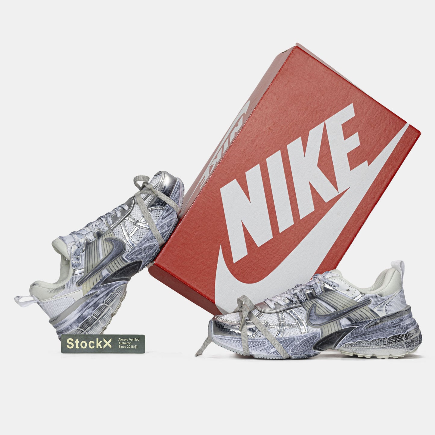 Nike Runntek V2K White Silver Custom
