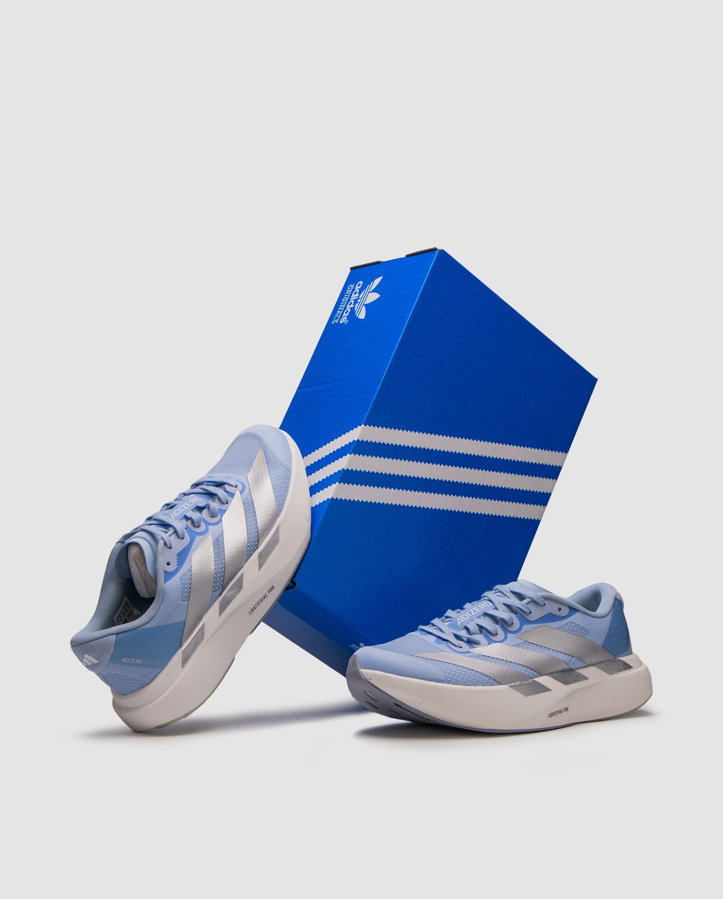 Adidas Adizero Evo SL Glow Blue Silver Metallic