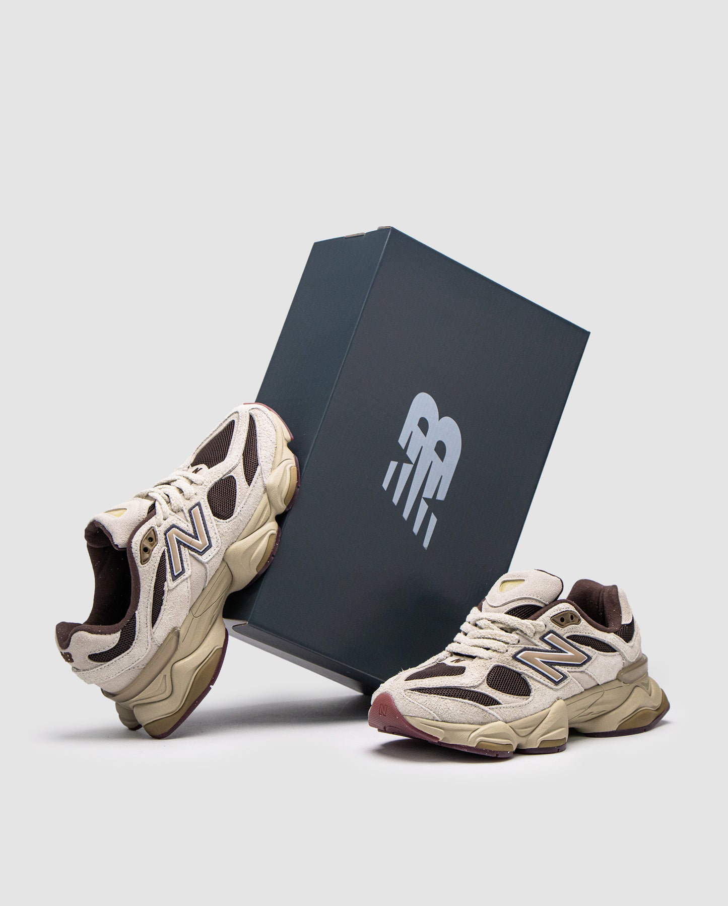New Balance 9060 Sydney's Signature Collection in Beige Brown Black Suede Mesh