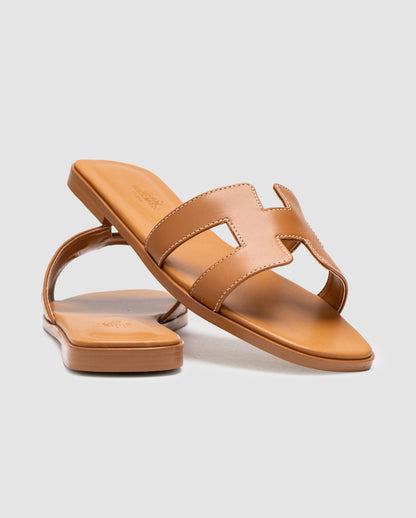 Hermes Oran Sandals Gold Calfskin