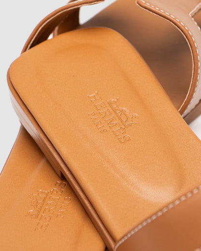 Hermes Oran Sandals Gold Calfskin