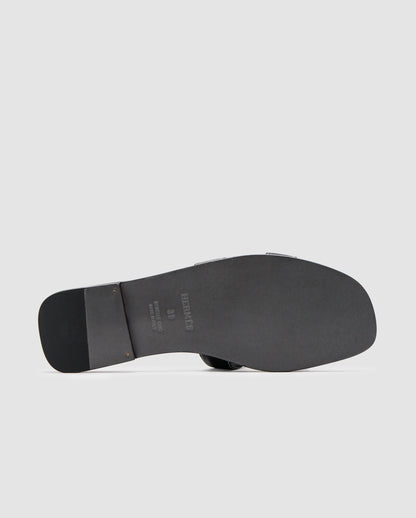 Hermes Oran Sandals Black Calfskin