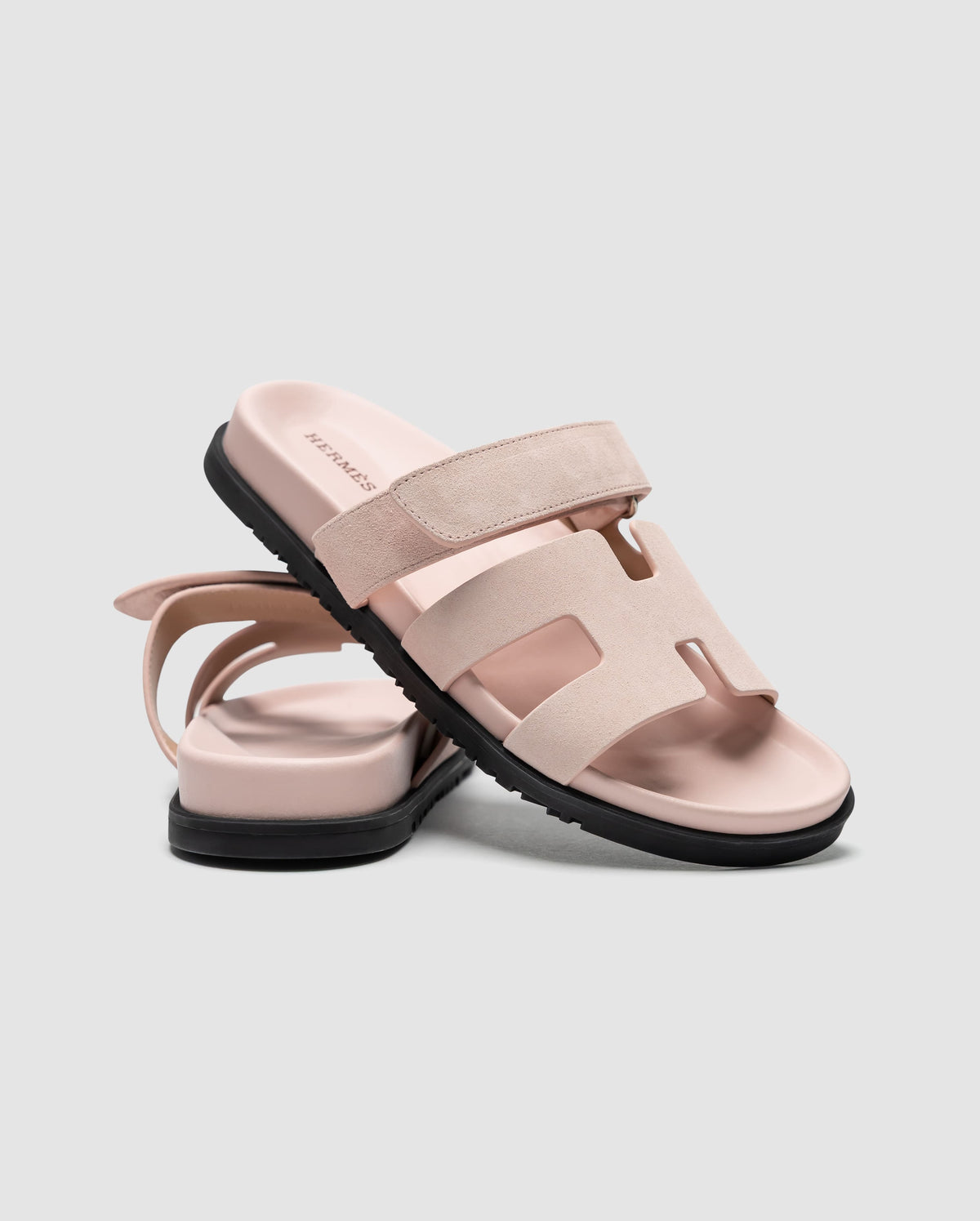 Hermes Chypre Sandals Pink Suede