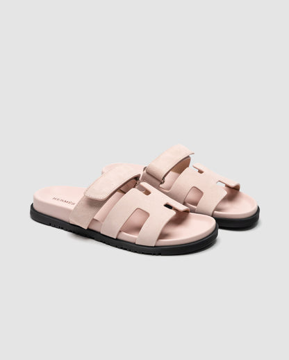 Hermes Chypre Sandals Pink Suede