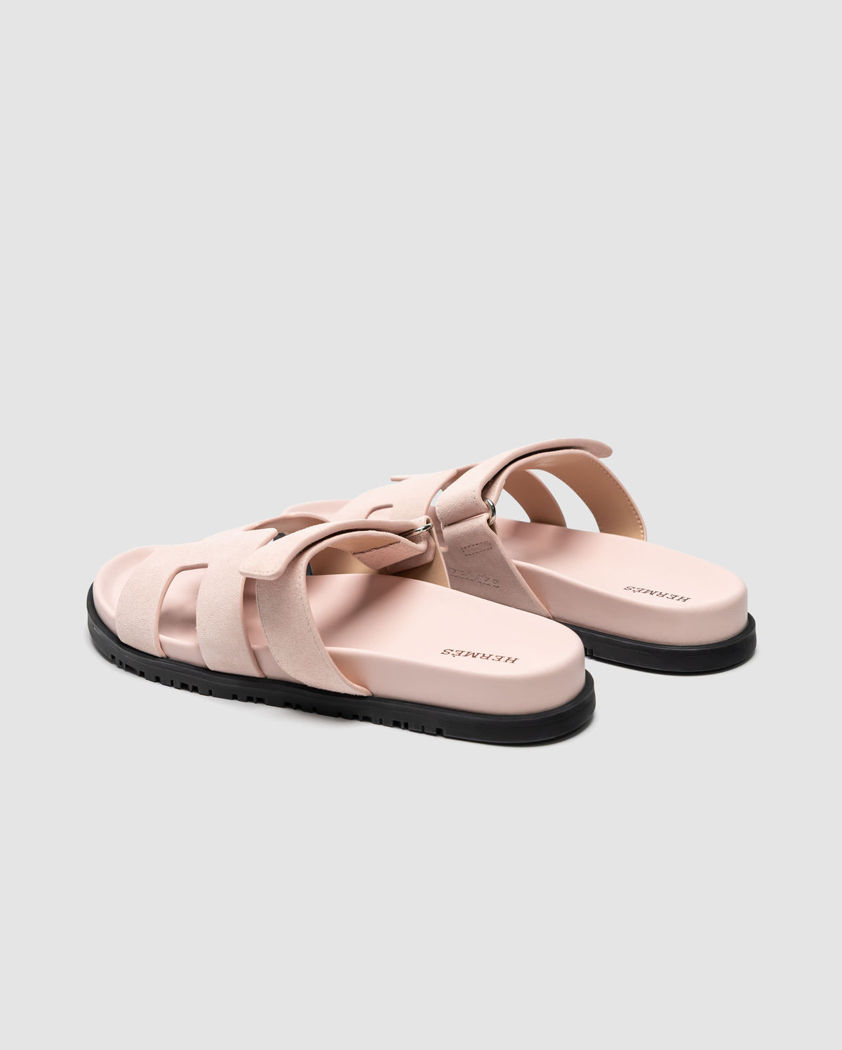 Hermes Chypre Sandals Pink Suede