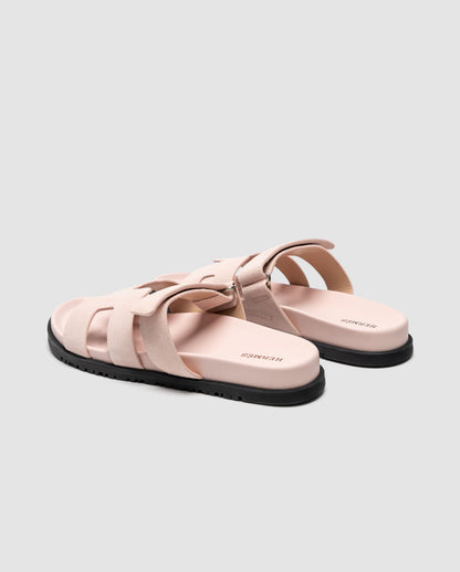 Hermes Chypre Sandals Pink Suede