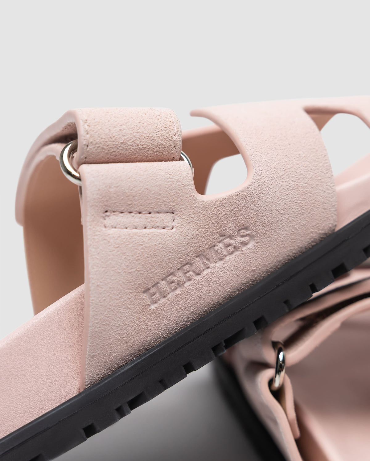 Hermes Chypre Sandals Pink Suede
