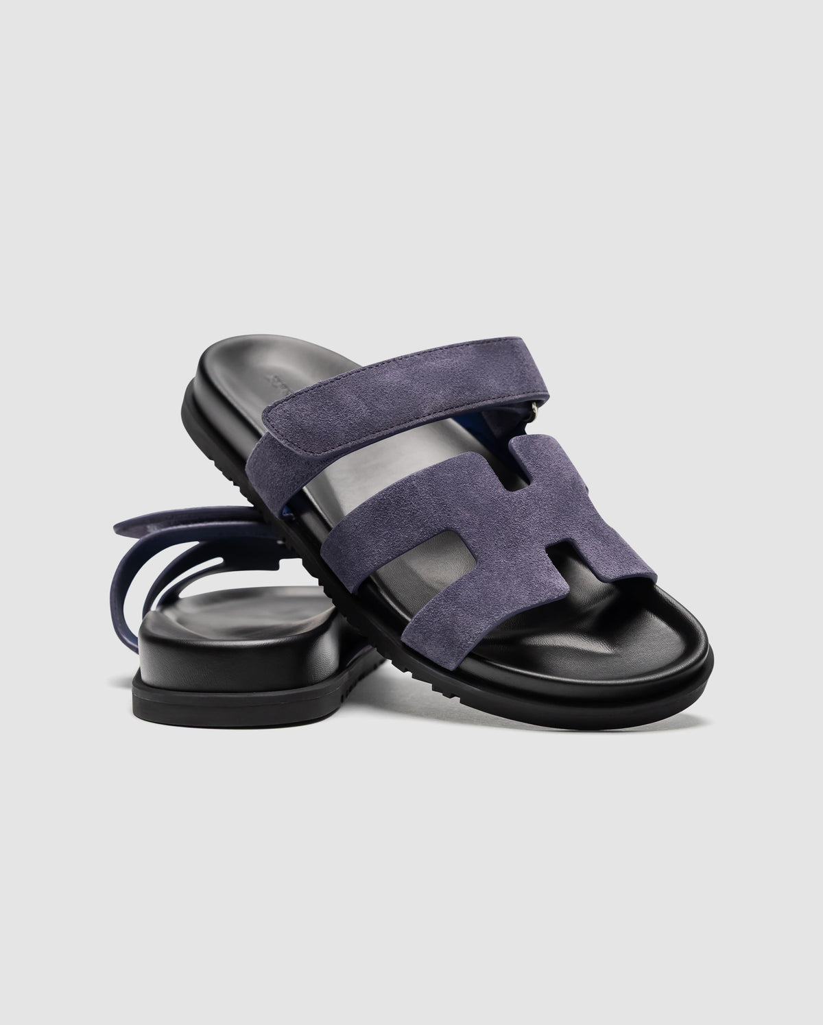 Hermes Chypre Sandals Violet Suede