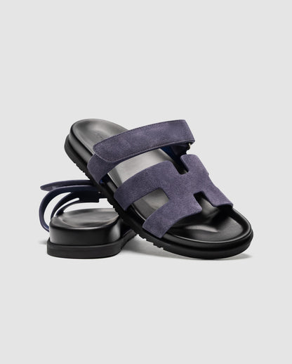 Hermes Chypre Sandals Violet Suede
