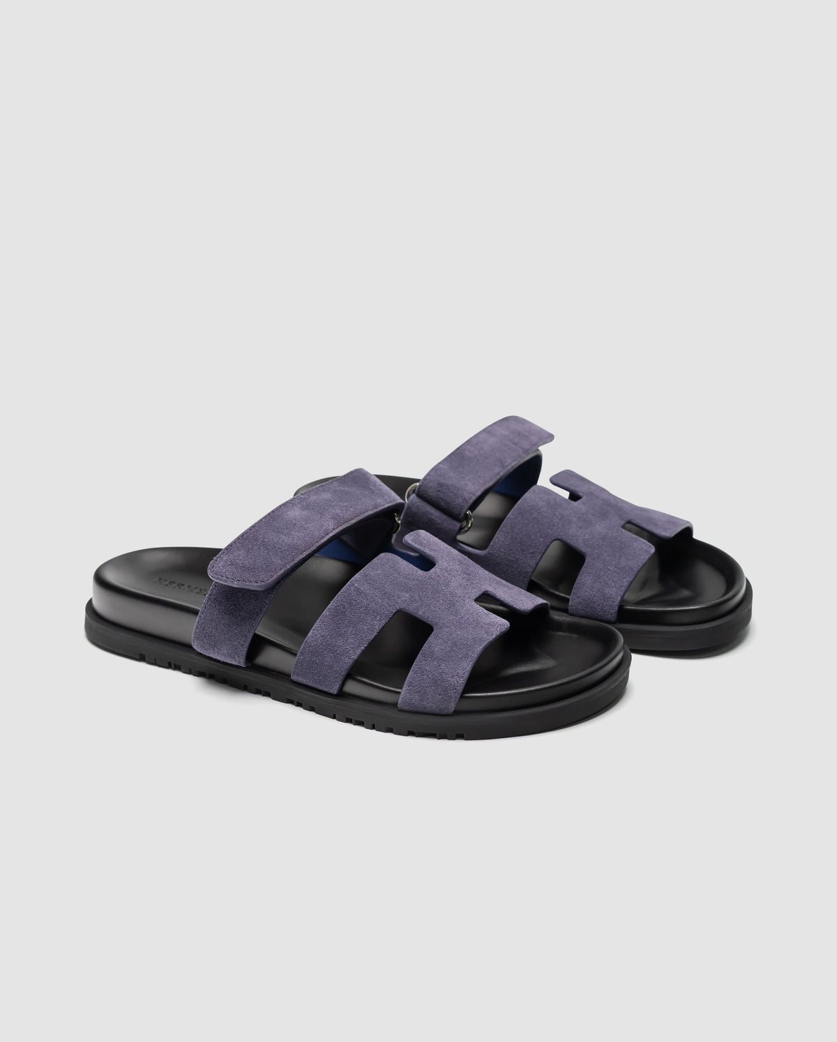 Hermes Chypre Sandals Violet Suede