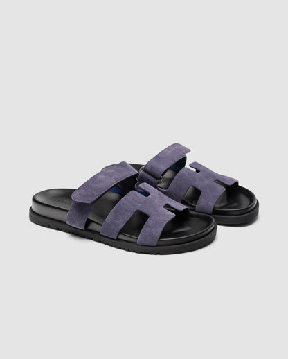 Hermes Chypre Sandals Violet Suede